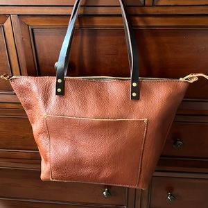 Portland Leather zippered tote Bag